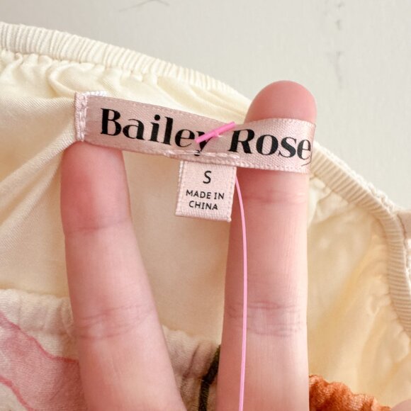 NWT Drawstring Crop Top (S) Al Fresco Printed Top by Bailey Ros - Picture 3 of 5